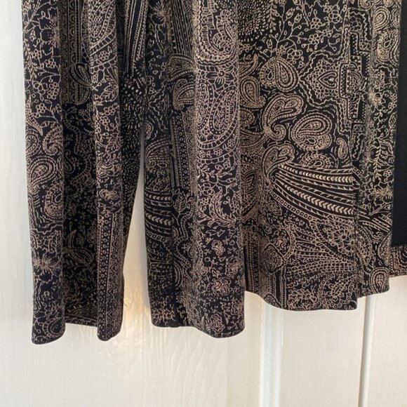 Chico’s Size 2 Travelers Tie Cardigan Embellished Black Metallic‎ Chicos Large - Picture 3 of 9